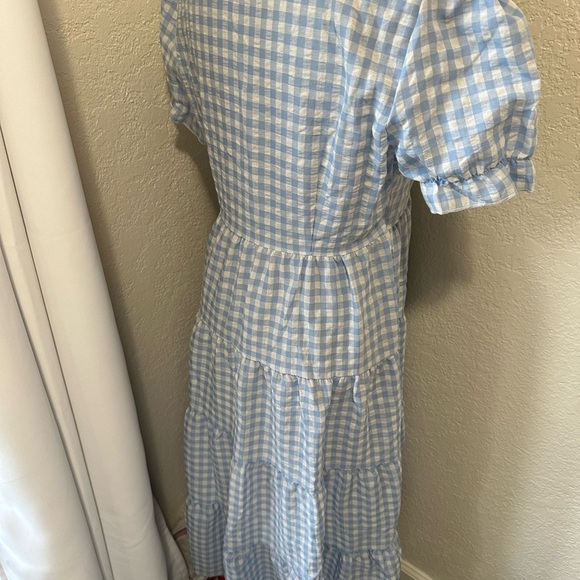 SHEIN White and Blue Tiered Maxi Sundress - Picture 6 of 7